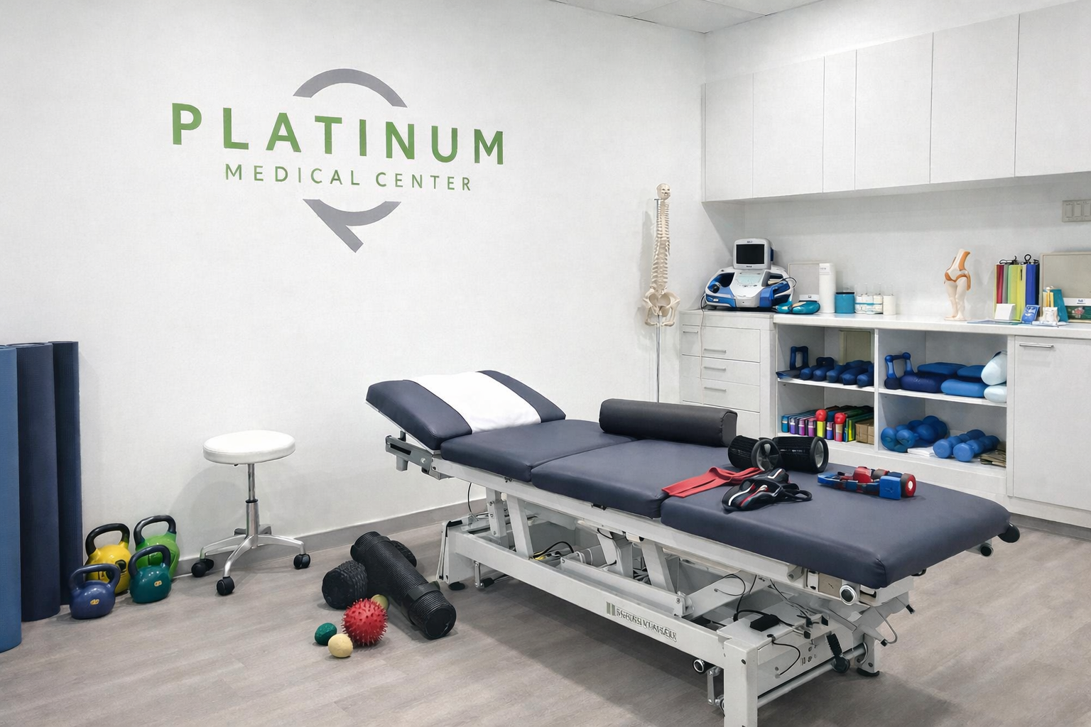 Private physiotherapy treatment room in Dubai clinic